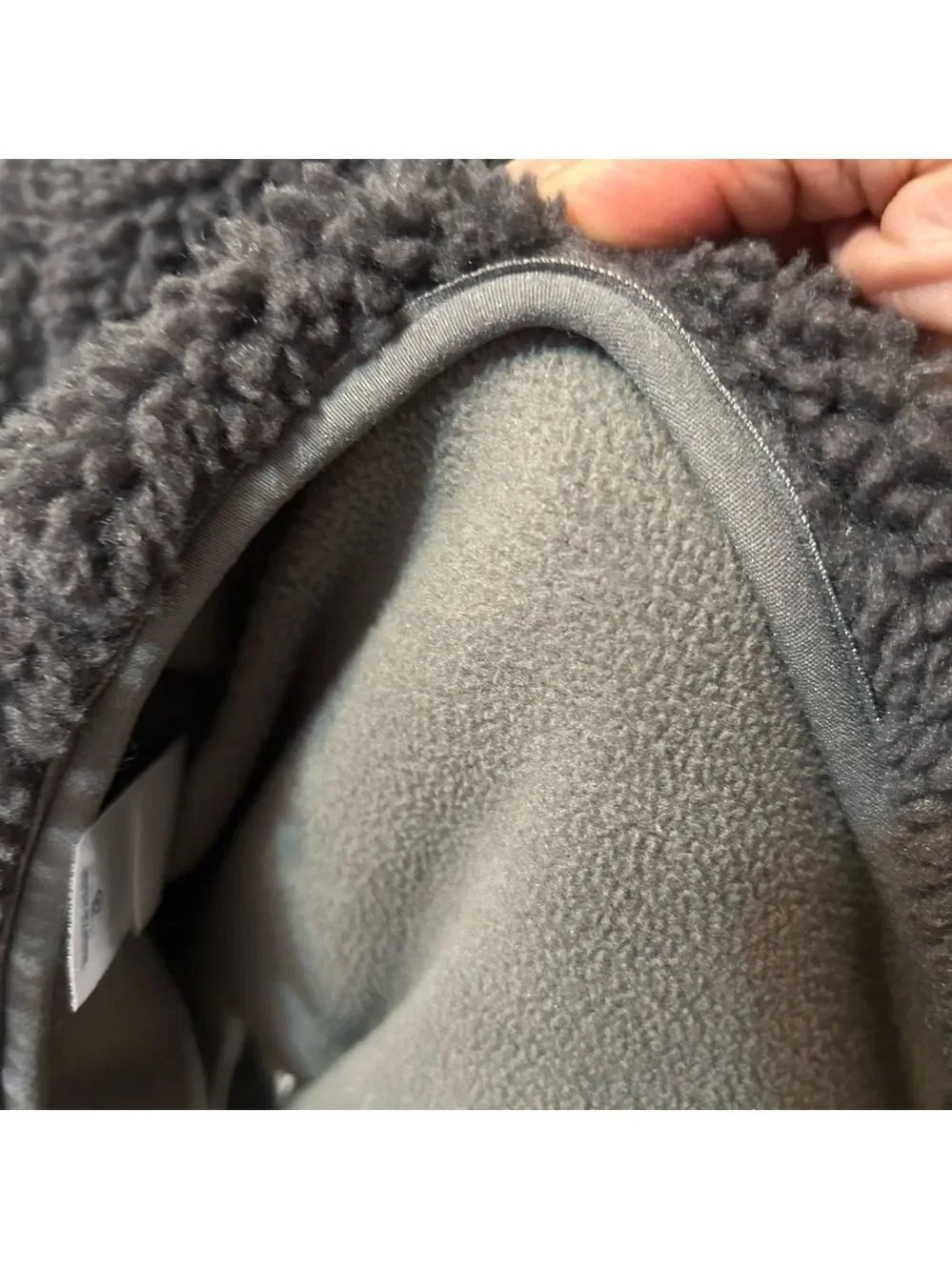 Faherty Sweater Jacket Gray Ashbury Sherpa Fleece Full-Zip Long Sleeve Size XS